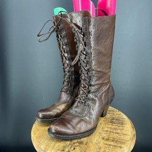 Born Lace Up Granny Boots Size 8.5